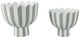 Sagebrook Home 2-Piece Green/White Scallop Edge Striped Planter Set-2