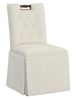 Fairfield® Customizable Entree Dining Pull Short Back Skirted Dining Chair with Tobacco Legs and Buttons-0