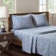 Olliix by Madison Park Essentials Navy Twin Chevron Microfiber Printed Sheet-2