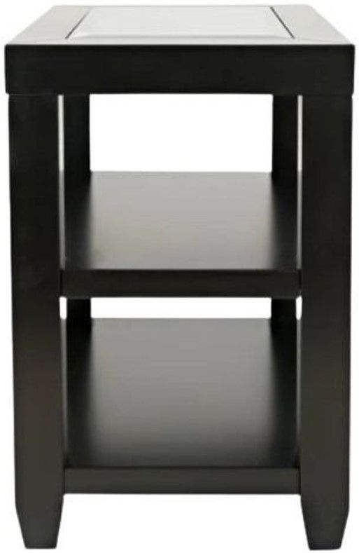 Jofran Inc. Urban Icon Glass Top Chairside Table with Black Base-2