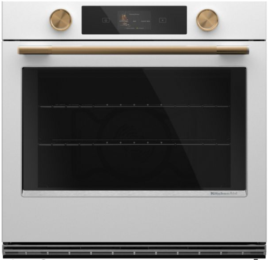 KitchenAid® 30” Porcelain White Smart Single Electric Wall Oven with Assisted Cooking Modes