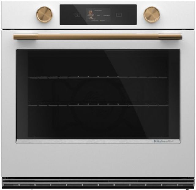 KitchenAid® 30” Porcelain White Smart Single Electric Wall Oven with Assisted Cooking Modes-0