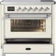 Ilve® Majestic III 36" Antique White Pro Style Induction Range with Triple Glass Door and Chrome Trim-3