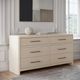 Modus Furniture Wallen White Sand 6-Drawer Dresser-1