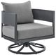 Armen Living Argiope 3-Piece Dark Gray Patio Outdoor Swivel Seating Set-1