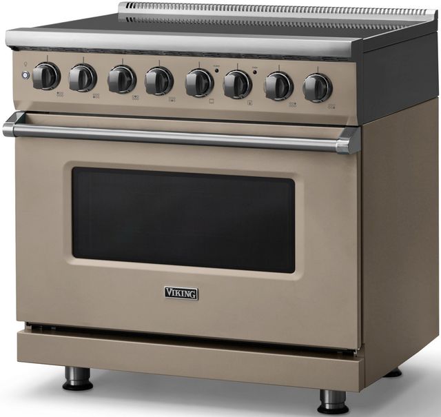 Viking® 5 Series 36" Nantucket Pro Style Induction Range with Polished Chrome Trim-2