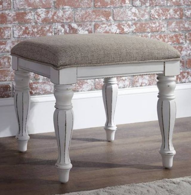 Liberty Furniture Magnolia Manor Antique White/Ivory Vanity Stool-1
