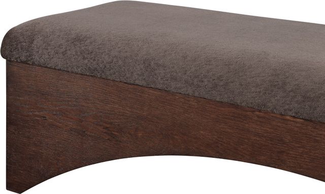 Meridian Furniture Lawson Brown/Walnut Velour Fur Fabric Bench-3