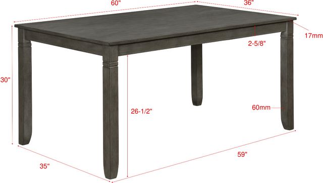 Crown Mark Paige 6-Piece Gray Dining Table Set-4