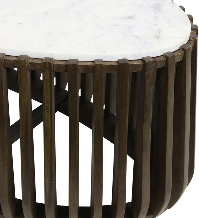 Stylecraft Jackobean White Coffee Table with Brown Base-2