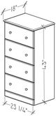 Perdue Woodworks 16,000 Essential Gray 23" 4-Drawer Chest-2