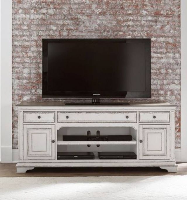 Liberty Furniture Magnolia Manor Antique White Entertainment TV Stand-8