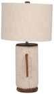 Sagebrook Home Ivory Ecomix Lamp with Wood Base-3