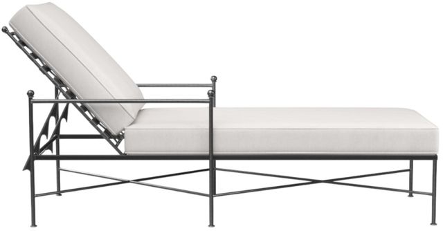 Sunset West Provence Canvas White/Century Pewter Iron Outdoor Adjustable Chaise-1