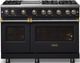 Viking® 5 Series 48" Onyx Pro Style Gas (NG) Range with Brushed Brass Trim-4