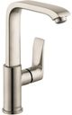 Hansgrohe Metris Brushed Nickel Single-Hole Faucet with Swivel Spout and Pop-Up Drain-0