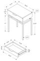 Monarch Specialties Inc. Beige Marble 24"H Storage Accent Table with Gold Metal Base-3