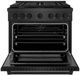 ZLINE Paramount 36" 5.2 cu. ft. Black Satin Stainless Steel Paramount Dual Fuel Range with 4 Burner Gas Cooktop and Electric Convection Oven-4