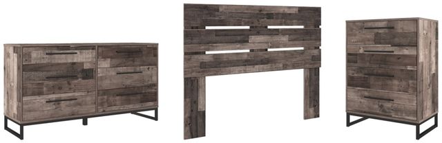 Signature Design by Ashley® Neilsville 3-Piece Multi Gray Queen Panel Headboard Set-0