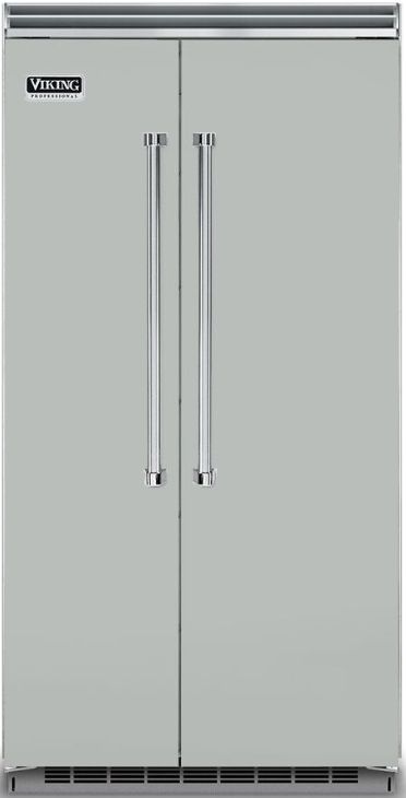 Viking® 5 Series 42 in. 25.3 Cu. Ft. Arctic Grey Built In Side-by-Side Refrigerator-0
