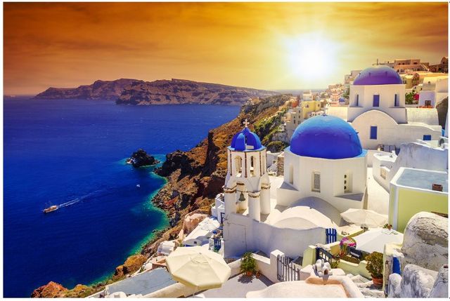 Classy Living Santorini Sunset Wall Art-1