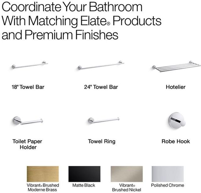 KOHLER® Elate® Matte Black 9" Towel Arm-4
