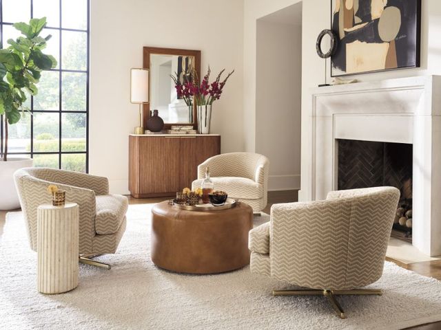 Lexington Home Customizable La Costa Graves Swivel Chair with Brass Base-1