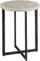 Hammary® Hidden Treasures White Onyx Marble Top Accent Table with Black Metal Base-0