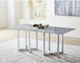 Modus Furniture Amalfi Carrara Marble Top Rectangular Dining Table with Double Pedestal Chrome Base -1