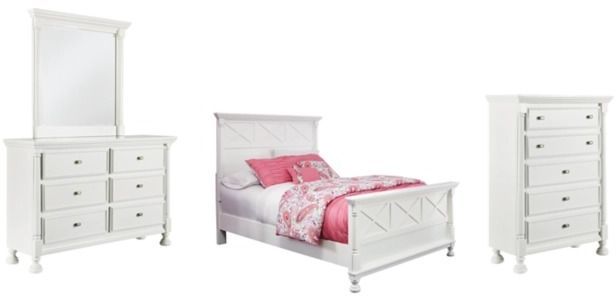 Signature Design by Ashley® Kaslyn 3-Piece White Queen Panel Bed Set-0