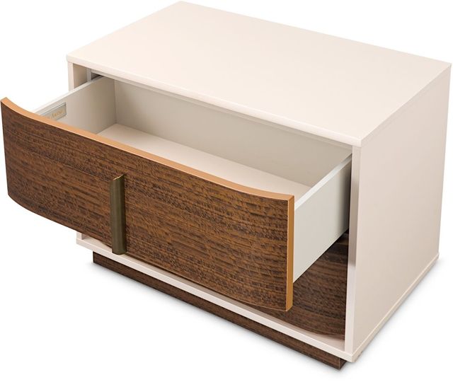 Michael Amini® Pavira Taupe/Walnut 2-Drawer Nightstand-3