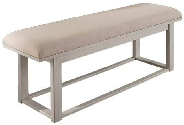 Vaughan-Bassett Lodge & Loft Ivory Cream/Soft White Oak Upholstered Bench-0