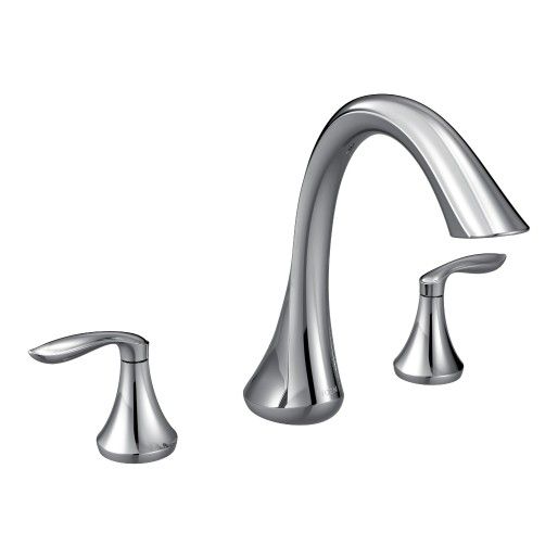 Moen® Rizon Chrome Two-Handle Low Arc Roman Tub Faucet-1