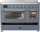 Ilve® Majestic III 48" Blue Gray Pro Style Induction Range with 6 Elements and Chrome Trim-2