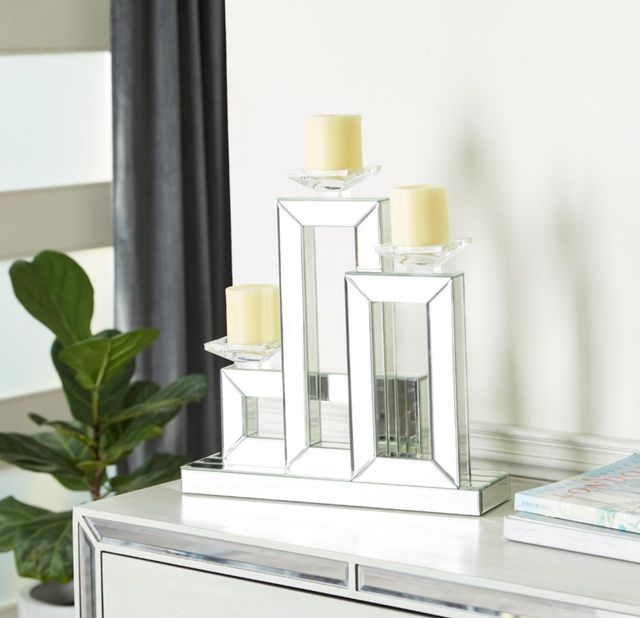 Deco Marche USelect Silver Wood Decorative Candelabra-4