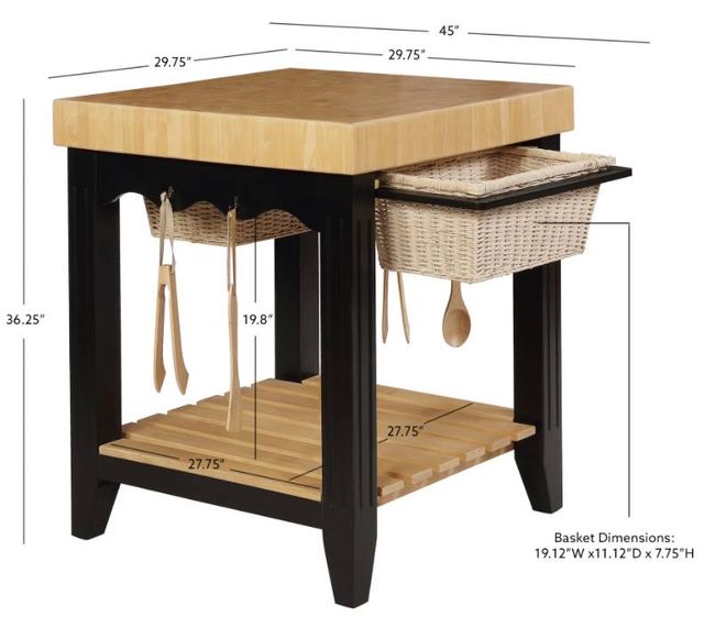 Powell® Kolton Black/Brown Kitchen Island-2