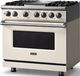 Viking® 5 Series 36" Pure White Pro Style Dual Fuel (LP) Range with Polished Chrome Trim-3