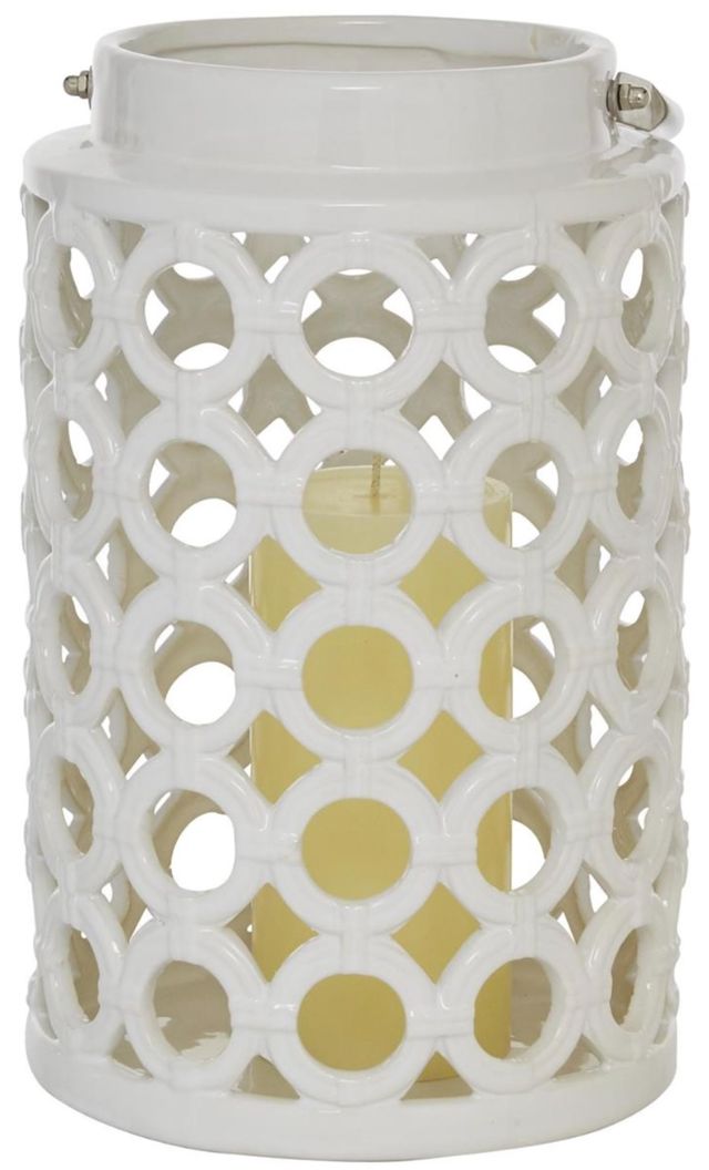 Deco Marche White 11” Candle Lantern-0