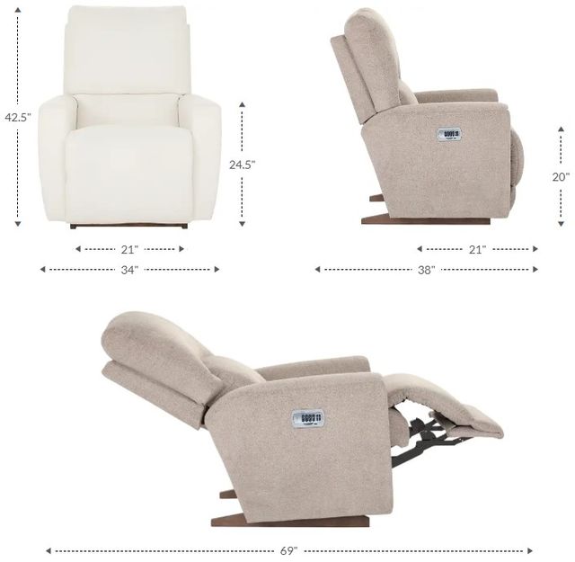 La-Z-Boy® Cassian Suede Power Rocking Recliner with Headrest and Lumbar-2