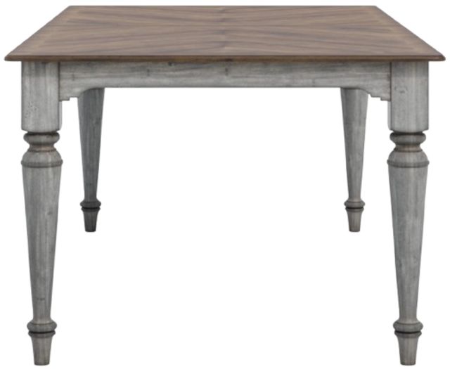 Flexsteel® Plymouth Medium Brown Rectangular Dining Table with Distressed Graywash Legs-2