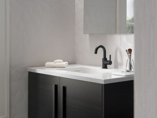 Peerless Precept® Matte Black Single Handle Lavatory Faucet-1