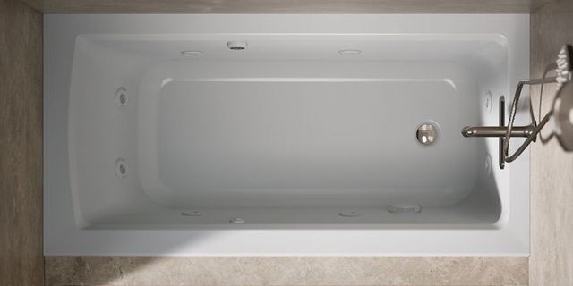 KOHLER® Archer® Ice Gray 60" x 30" Alcove Whirlpool Bath with Bask® Heated Surface - Right Drain-4