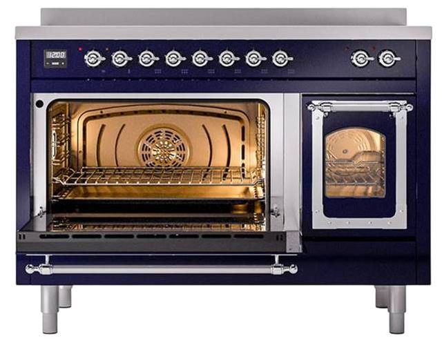 Ilve® Nostalgie II Noblesse 48'' Midnight Blue Pro Style Induction Range with Chrome Trim-3