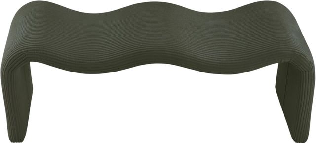 Meridian Furniture Willow Green Corduroy Bench-1