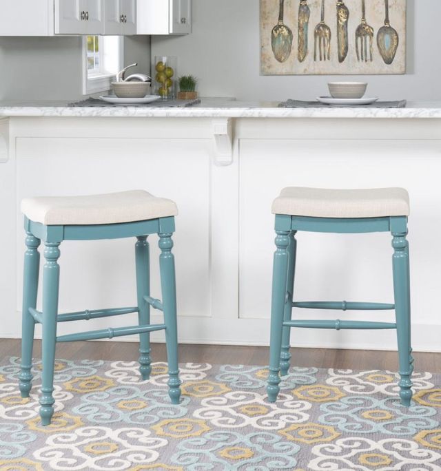 Linon Marino Antique Blue Bar Stool-4