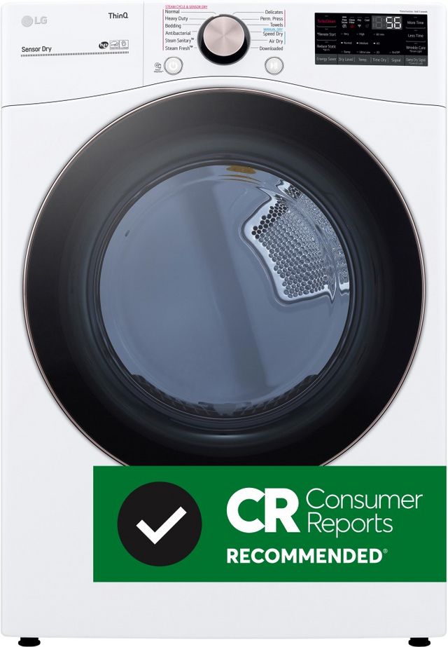 LG 7.4 Cu. Ft. White Front Load Electric Dryer-1