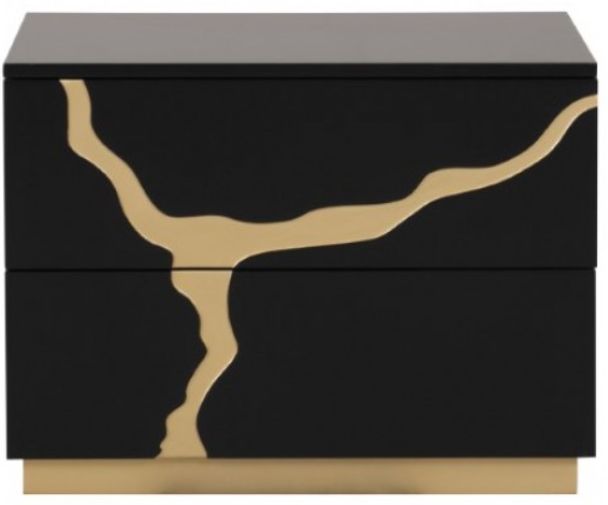 Furniture of America® Goldsberg Black/Gold Nightstand-2