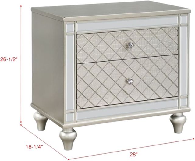 Crown Mark Cristian Champagne 2-Drawer Nightstand-2