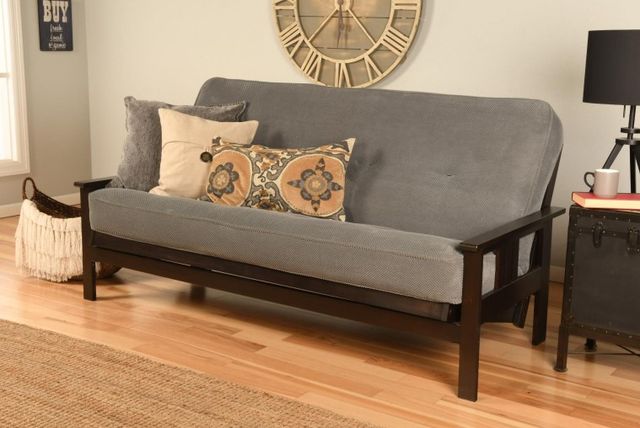 Kodiak Furniture Monterey Marmont Thunder/Espresso Full Futon with Mattress-1