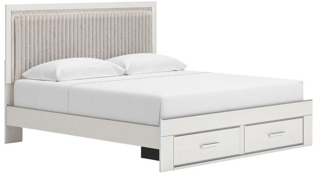 Signature Design by Ashley® Zuraleus White King Upholstered Panel Storage Bed-0